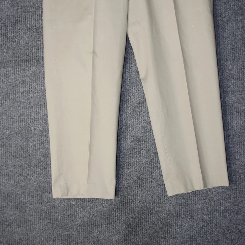 LL Bean Natural Fit Chino Pants‎ Mens 36 Beige Khaki Cotton Trousers 262553
